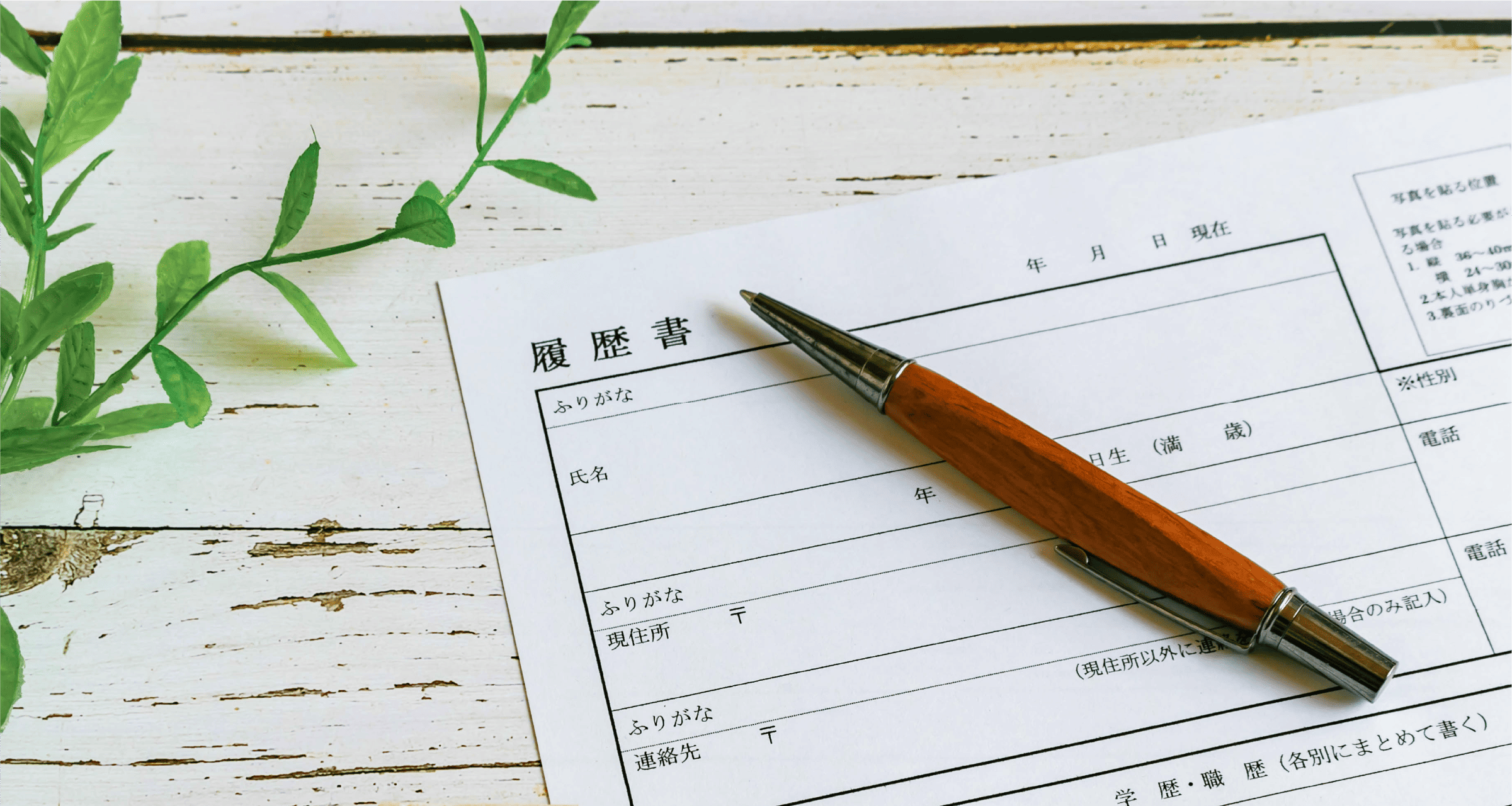 履歴書とボールペン